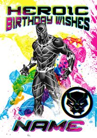 Tap to view Black Panther - Heroic Birthday Wishes Personalised Card