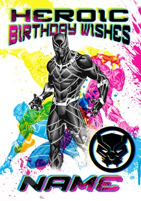 Black Panther - Heroic Birthday Wishes Personalised Card