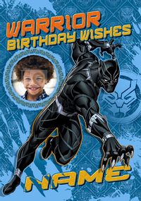 Black Panther - Warrior Birthday Photo Card
