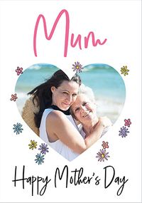 Tap to view Mum Photo Upload Petite Flowers Mother's Day Card