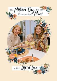 Wonderful Mum Floral Photo Mothers Day Card