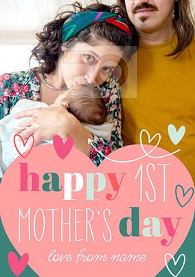 Happy 1st Mother's Day Heart Photo Card