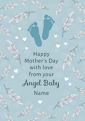 Blue Angel Baby Mother's Day personalised Card