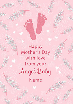 Pink Angel Baby Mother's Day Personalised Card - A5 - By Funky Pigeon