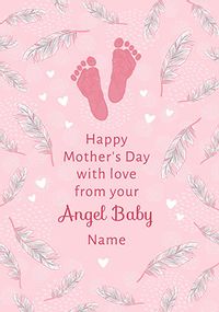 Pink Angel Baby Mother's Day personalised Card