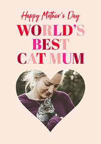 Best Cat Mum Photo Mothers Day Card
