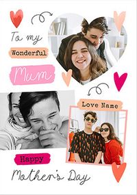 Tap to view Wonderful Mum 3 Photo Mother's Day Card