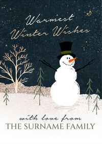 Tap to view Winter Wishes Snowman Christmas Card