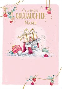 Me To You - Goddaughter Christmas Personalised Card