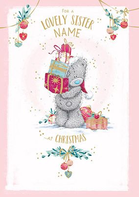 Me To You - Sister Christmas Personalised Card
