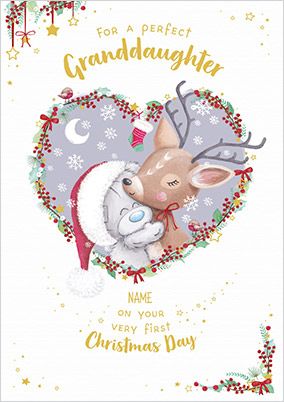Granddaughter 1st Christmas Cute Personalised Card