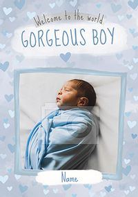 Gorgeous Baby Boy Photo Card