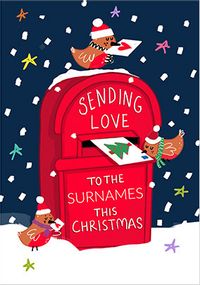 Sending Love Post Box Christmas Card
