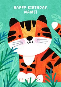 Cute Tiger Personalised Birthday Card