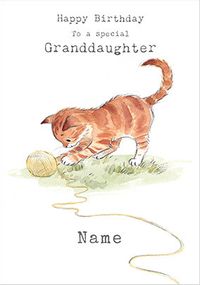 Granddaughter Kitten Personalised Birthday Card