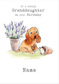 Granddaughter Puppy Personalised Birthday Card