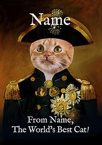 World's Best Cat male Photo Birthday Card