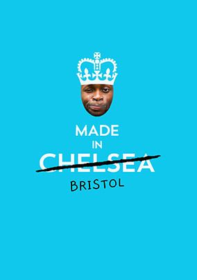 Made in Spoof Blue Photo Birthday Card