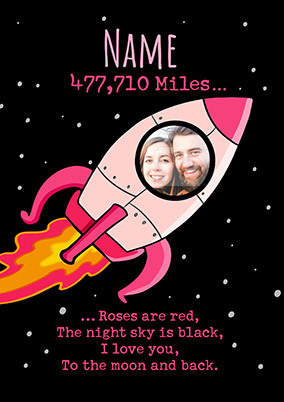 To the Moon Photo Valentine's Day Card - Giant (A3) - By Funky Pigeon