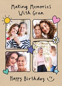 Memories with Gran Birthday Photo Card