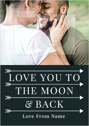 Love You to the Moon and Back Photo Upload Card - Giant (A3) - By Funky Pigeon