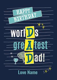 Tap to view World's Greatest Dad Personalised Birthday Card