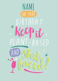 Tap to view Plant Based Personalised Birthday Card