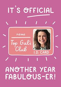 Tap to view Top Gals Club Photo Birthday Card