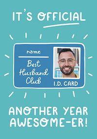 Tap to view Best Husband Club Photo Birthday Card