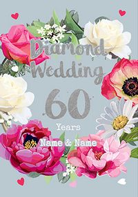 Floral 60th Wedding Anniversary Card