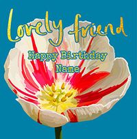 White And Pink Flower Lovely Friend Birthday Card