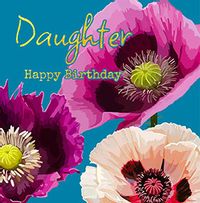 Pink And Purple Flower Daughter Birthday Card