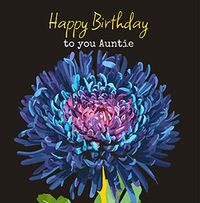 Tap to view Blue And Pink Flower Personalised Auntie Birthday Card