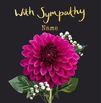 With Sympathy Chrysanthemum Personalised Card