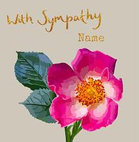 With Sympathy Purple Flower Personalised Card