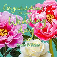 Tap to view Congrats on Your Wedding Pink and White Flowers Card