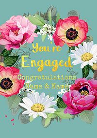 Tap to view You're Engaged Floral Wreath Card