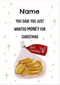 Tap to view Money for Christmas Personalised Card