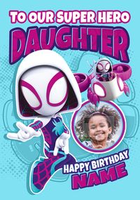 Tap to view Spidey & Friends - Hero Daughter Photo Birthday Card