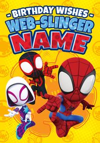 Tap to view Spidey & Friends - Web-Slinger Personalised Birthday Card