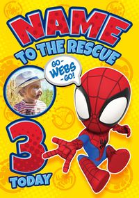 Tap to view Spidey & Friends - 3rd Birthday Photo Birthday Card