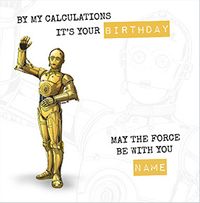 C3PO Calculations Happy Birthday Card