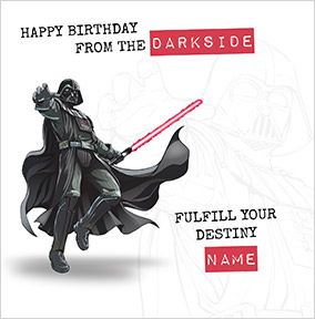 Darth Vader Happy Birthday From the Darkside Card