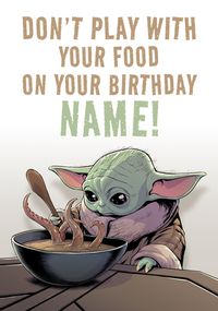 Tap to view The Mandalorian - Food Personalised Birthday Card