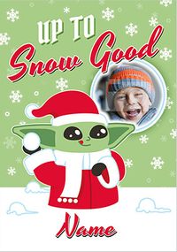 Grogu - Up to Snow Good Photo Christmas Card