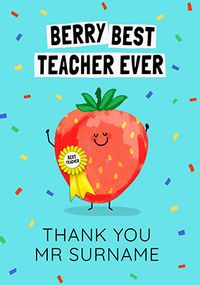 Berry Best Teacher Thank You Card