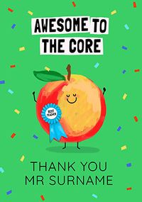 Awesome To The Core Teacher Thank You Card