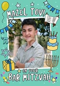 Tap to view Mazel Tov Bar Mitzvah Photo Card