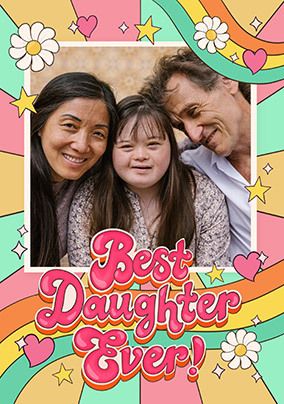 Best Daughter Ever Retro Photo Birthday Card