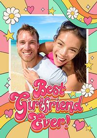 Tap to view Best Girlfriend Ever Retro Photo Birthday Card